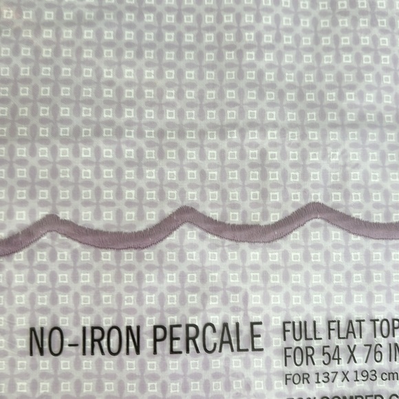 Vintage NOS Royal Cannon bed SET: 5 pieces, purple/white check, scallop trim - Picture 6 of 7